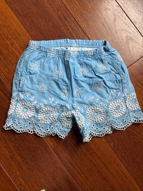 Crewcuts Blue Embroidered Eyelet Girls Shorts sz 7